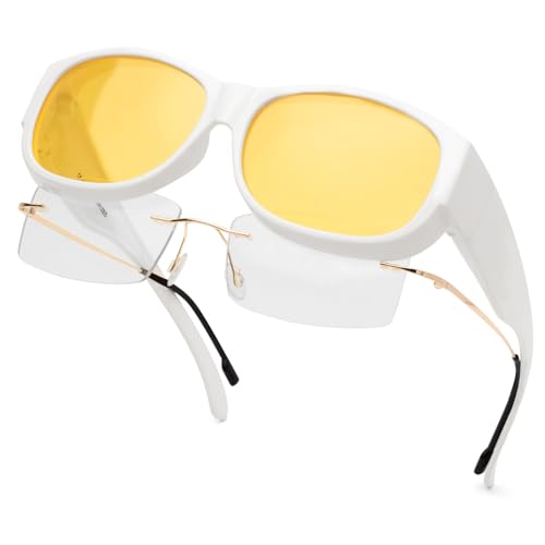Face Shadow Polarisierte Nachtsichtbrille für Autofahrer, Nachtfahrbrille Damen Herren, Nachtbrille zum Autofahren, Überzieh Sonnenbrille Nachtsicht, Ultra Leicht von Face Shadow