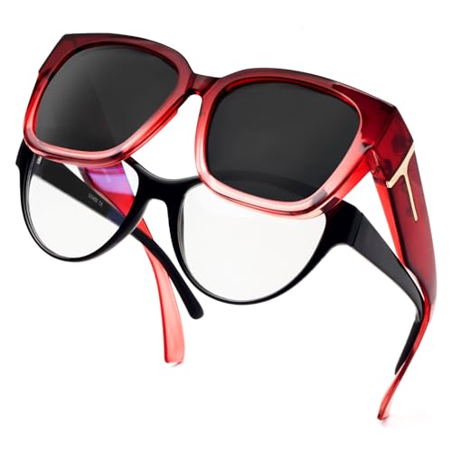 Face Shadow Polarisierte Überzieh Sonnenbrille Damen, Überbrille Sonnenbrille für Brillenträger, UV-Schutz Ultra Leicht Fit-Over Brille Face Shadow Polarisierte Überzieh Sonnenbrille Damen, Überbrille Sonnenbrille für Brillenträger, UV-Schutz Ultra Leicht Fit-Over Brille von Face Shadow