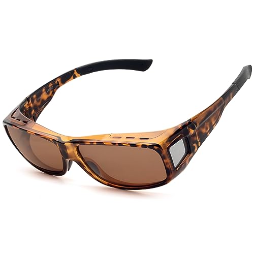 Face Shadow Polarisierte Überzieh Sonnenbrille Herren UV-Schutz Sonnenbrille Aufsatz für Brillenträger Überbrille mit Seitenlinsen von Face Shadow