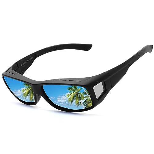 Face Shadow Polarisierte Überzieh Sonnenbrille Herren UV-Schutz Sonnenbrille Aufsatz für Brillenträger Überbrille mit Seitenlinsen von Face Shadow