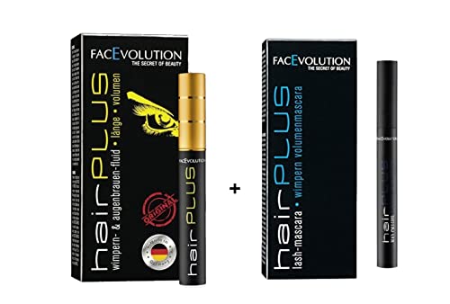 Facevolution Hairplus Wachstumsfluid 4,5 ml + Hairplus FACEVOLUTION Lash Mascara schwarz 6 ml von Facevolution Hairplus