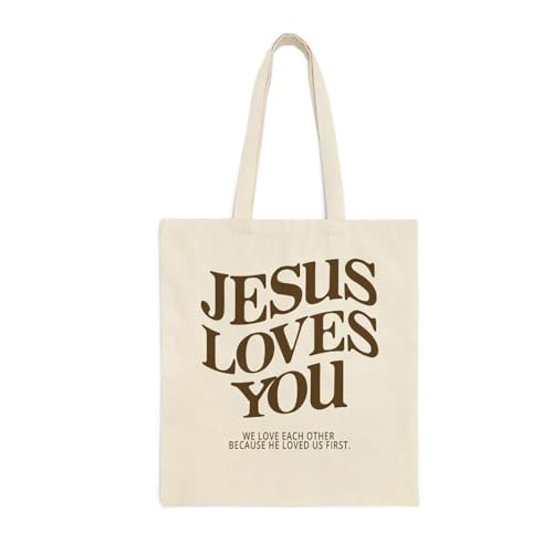 FaceYee Jesus Loves You Schultertasche, Tragetasche, Glaube, christliches Blumenmuster, 35,6 cm B x 40 cm H, Jesus liebt dich, 35cm(W)x40cm(H) von FaceYee