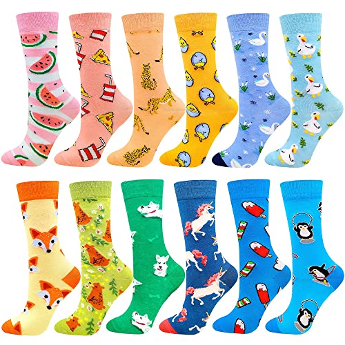 Facefuture Bunte Socken Damen Odd Phantasie Strümpfe Glücklich Baumwolle Sock 12 Pairs(1209) von Facefuture