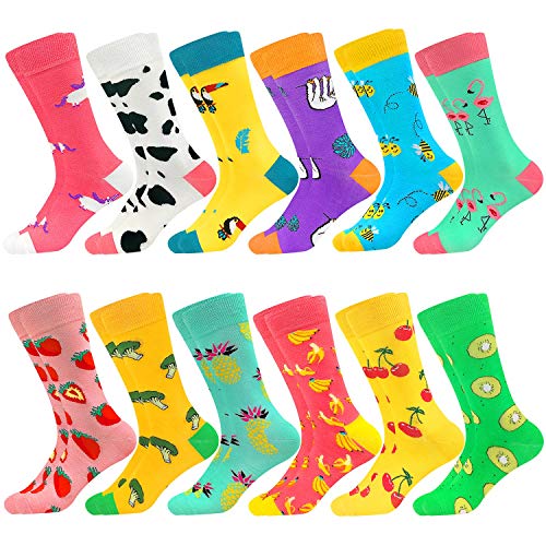 Facefuture Bunte socken für frauen Phantasie Strümpfe Glücklich Baumwolle Sock 12 Pairs(1206) L-XL von Facefuture