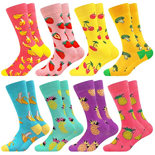 Facefuture Lustige Socken Bunte Phantasie Strümpfe Glücklich Baumwolle Sock 8 Pairs(804) L-XL von Facefuture