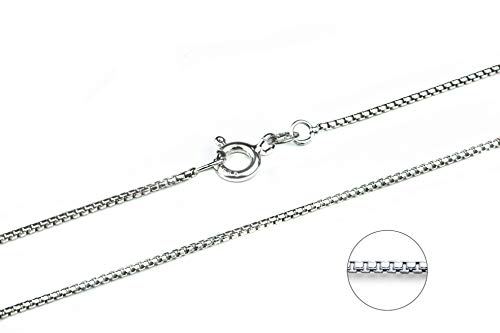 Facet57 Venezianerkette (1,0 mm breit) Oval aus 925 Sterling Silber rhodiniert Halskette 45 cm: Feine Silberkette - Made in Germany von Facet57