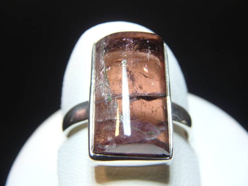 Turmalin Längliche Cabocbon Silber Ring von FacetCutterDesigns