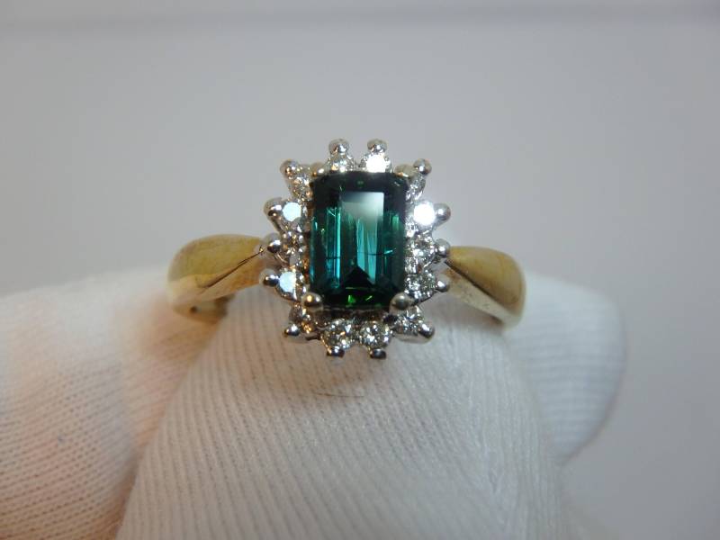 Turmalin Und Diamant-Ring von FacetCutterDesigns