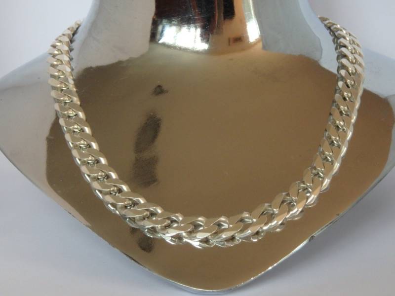 Unisex Silber Diamantschliff Panzerkette von FacetCutterDesigns