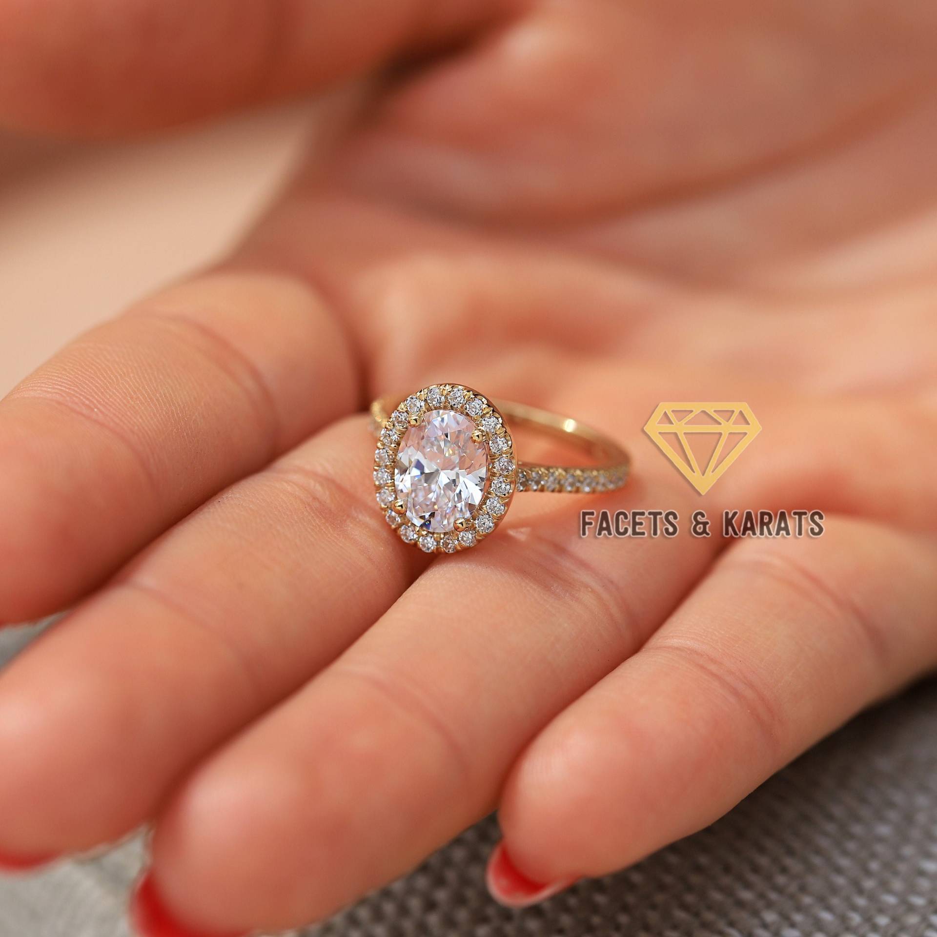 Ovaler Verlobungsring, 750 Gold Ehering, Benutzerdefinierte Ringe, Gelbgold Massives 585 Oder Weißgold - Rotgold Von Faces & Karats von FacetsandKarats