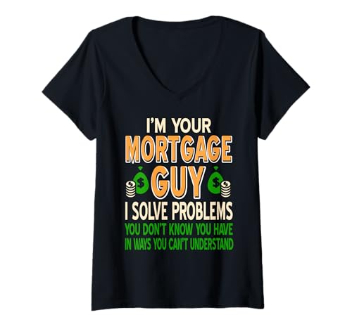 Damen Hypothekenprofi Problemlöser Immobilienwitz T-Shirt mit V-Ausschnitt Damen Hypothekenprofi Problemlöser Immobilienwitz T-Shirt mit V-Ausschnitt von Fachkraft Für Hypothekenlösungen