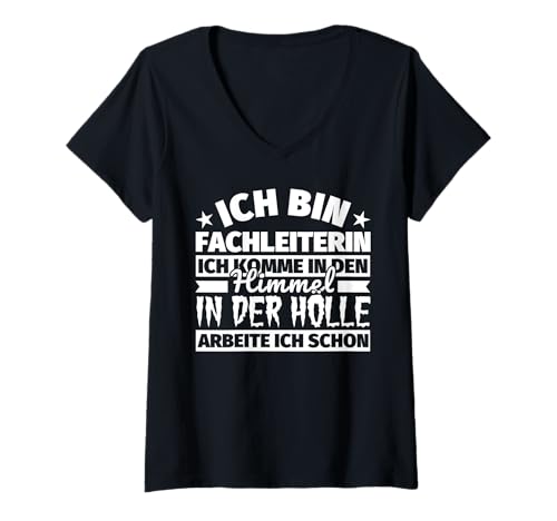 Damen Fachleiterin lustig Geschenk Himmel Hölle T-Shirt mit V-Ausschnitt Damen Fachleiterin lustig Geschenk Himmel Hölle T-Shirt mit V-Ausschnitt von Fachleiterin Geschenk