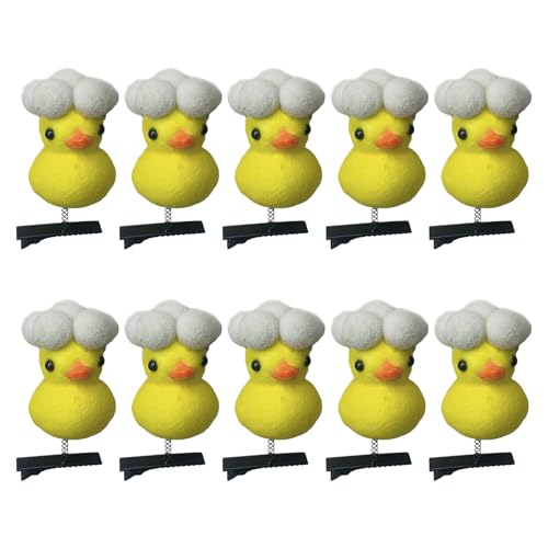 10 Stück modische kleine gelbe Enten-Haarnadeln verziert mit Blumenornament, Haarschmuck für Kinder und Erwachsene 10 Stück modische kleine gelbe Enten-Haarnadeln verziert mit Blumenornament, Haarschmuck für Kinder und Erwachsene von FackLOxc