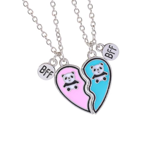 FackLOxc 2-teiliges Avocado-Halsketten-Set mit geteilten Herzen, passende Avocado-Halsketten für beste Freunde, Edelstahl, Halsschmuck, Harz von FackLOxc