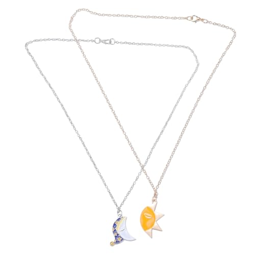 FackLOxc 2-teiliges Halsketten-Set mit Sonne und Mond, kreativer Schlüsselbeinkette, Schmuck, geeignet für Paare und Freunde an besonderen Tagen FackLOxc 2-teiliges Halsketten-Set mit Sonne und Mond, kreativer Schlüsselbeinkette, Schmuck, geeignet für Paare und Freunde an besonderen Tagen von FackLOxc