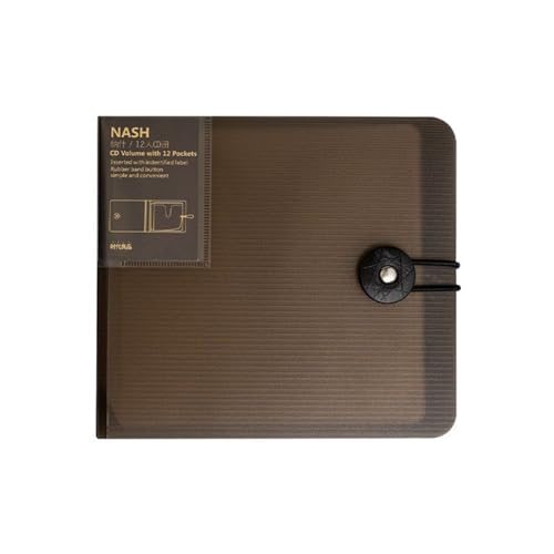 FackLOxc CD-/DVD-Organizer, 12 Fächer, tragbare Brieftaschen-Aufbewahrung, schützend, 12 Fächer, für Autoreisen, Transparenter Kaffee von FackLOxc