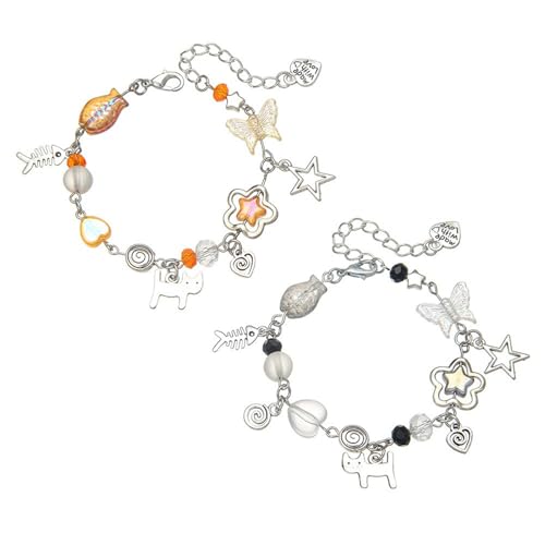 FackLOxc Cool Punk Themeed Armband Charme Armband Mode Handgelenk Schmuck Handgefertigtes Perlenarmband Mode Kettenarmband Für Mädchen von FackLOxc
