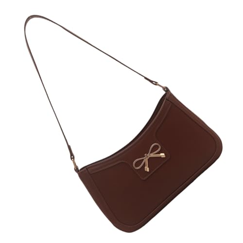 FackLOxc Damentasche Einfache Unterarmtasche Schöne Schleifen Achseltasche Shopping Dating Tasche Mode Handtasche Herbst Winter Schultertasche, braun von FackLOxc