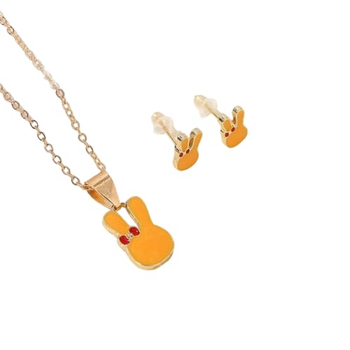 FackLOxc Elegantes Kaninchen-Ohrschmuck-Set mit Halskette und Ohrringen, Accessoire für Partys und den Alltag, Metall FackLOxc Elegantes Kaninchen-Ohrschmuck-Set mit Halskette und Ohrringen, Accessoire für Partys und den Alltag, Metall von FackLOxc