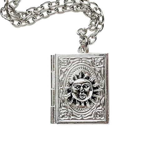 FackLOxc Exquisiter handgefertigter Anhänger, Vintage-Buch-Medaillon-Anhänger, Halsketten für Sammler und Mode-Enthusiasten, Metall von FackLOxc