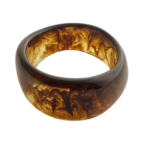 FackLOxc Farbenfrohe Breite Harzbänder Geometrische Unregelmäßige Armreifen Breit Geometrische Armbandharz Textur Handgelenk Schmuck Für Frauen von FackLOxc