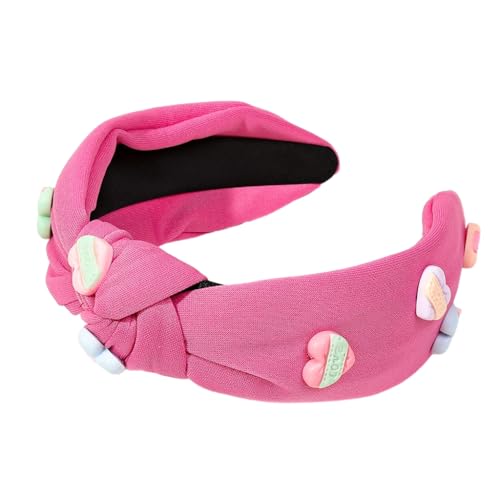 FackLOxc Haarreif für Damen, Mädchen, Knoten, Turban-Stirnband, Make-up, Haarreif, süßer Herzanhänger, Haarreifen FackLOxc Haarreif für Damen, Mädchen, Knoten, Turban-Stirnband, Make-up, Haarreif, süßer Herzanhänger, Haarreifen von FackLOxc