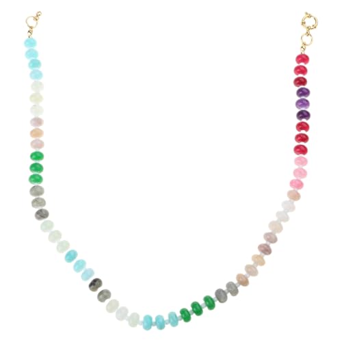 FackLOxc Handgewebte Stein-Halskette, modisches Accessoire, bunter Halsschmuck, bunte Perlen, Halskette für Partys und Freizeitkleidung, Stein von FackLOxc