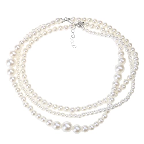 FackLOxc Koreanische Mode, mehrschichtige Perlen-Halskette, Damen, einfache Persönlichkeitsketten, Hochzeit, süß, cool, Schlüsselbeinkette, Schmuck FackLOxc Koreanische Mode, mehrschichtige Perlen-Halskette, Damen, einfache Persönlichkeitsketten, Hochzeit, süß, cool, Schlüsselbeinkette, Schmuck von FackLOxc