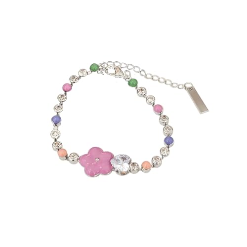 FackLOxc Kristallperlen-Halskette oder Armbänder, verstellbare Blumen-Charm-Handgelenkkette/Armreif, einzigartige Statement-Stücke für Mädchen und Frauen, Metall von FackLOxc