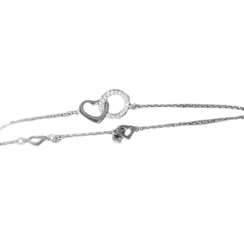 FackLOxc Moderne Geometrische Handgelenkskette Elegant Silberfarbe Armband Orament Für Mädchen Mit Doppelschicht Designs Silberfarbe Schmuck von FackLOxc