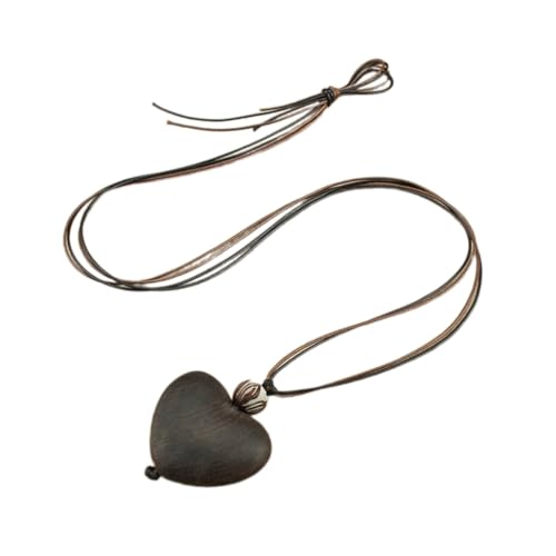 FackLOxc Modische Designs, stabile Holz-Herz-Anhänger-Halskette mit natürlicher Textur, tragbar für lässige und formelle Anlässe, Baum FackLOxc Modische Designs, stabile Holz-Herz-Anhänger-Halskette mit natürlicher Textur, tragbar für lässige und formelle Anlässe, Baum von FackLOxc