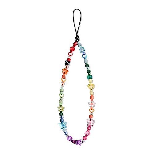 FackLOxc Phone Strap Charms Beaded Phone Lanyard Wrist Strap Phone Charms Rainbow Beaded Phone Chain Strap For Girls Rainbow Beaded Phone Chain Strap Beaded Phone Lanyard Wrist Strap Phone Charms von FackLOxc