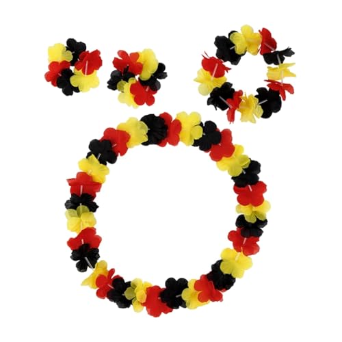 FackLOxc Schmuck-Set mit deutschen Flaggen, stilvolle Halskette, Stirnband, Armbänder, buntes Zubehör für Fußballfeiern FackLOxc Schmuck-Set mit deutschen Flaggen, stilvolle Halskette, Stirnband, Armbänder, buntes Zubehör für Fußballfeiern von FackLOxc