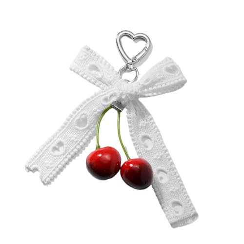 FackLOxc Stylish Love Cherrys Anhänger Bowknot Keychain Accessor von FackLOxc