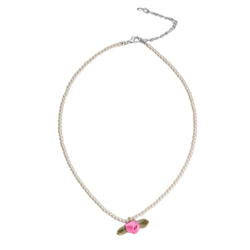 FackLOxc Temperament künstliche Kristallperlen Blume Halskette für Frauen Jahrestag Mode Vintage Perlen Kette Choker Schmuck, Imitation Perlen, Stoffe von FackLOxc