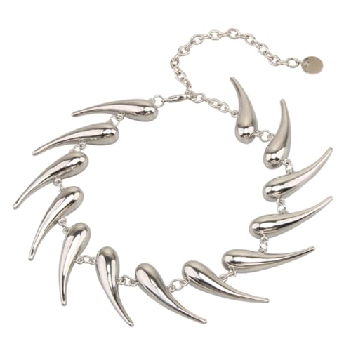 FackLOxc Trend Metall Pfefferform Schlüsselbeinkette Wassertropfen Halskette Student Einfaches Temperament Kalthalskette von FackLOxc