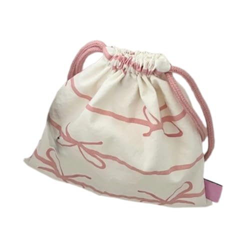 FackLOxc Vielseitige Zubehörbeutel aus Baumwolle, raffinierte Baumwollschleife, Schmuckbeutel mit Kordelzug für Damen von FackLOxc