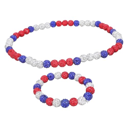 FackLOxc Zarte Halskette und Armband aus Ton und Keramik, modischer Hals- und Handgelenkschmuck für modebewusste Personen, Ton-Strasssteine von FackLOxc