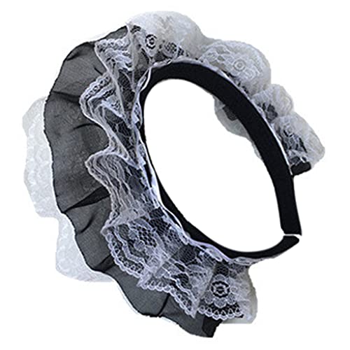 Frauen Spitze Haar Hoop Mit Mesh Stirnband Mehrschichtige Spitze Cosplay Requisiten Maid Kopfschmuck Zubehör Spitze Haar Trim Amin Cosplay Kopfschmuck von FackLOxc