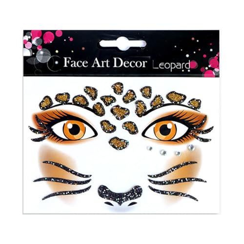 Gesicht Körper Temporärer Make Up Aufkleber Glitzerten Kristall Halloween Party Cosplay Animal Coaplsy Proms von FackLOxc