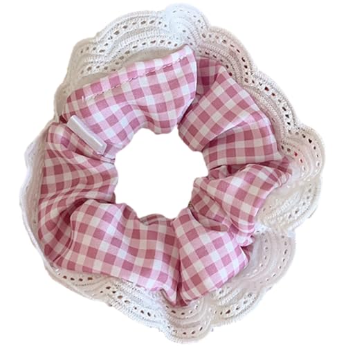 Haargummis aus Spitze und weißem Karomuster, starker Halt, Kostüm, Checker, Haargummi, Haarschmuck von FackLOxc