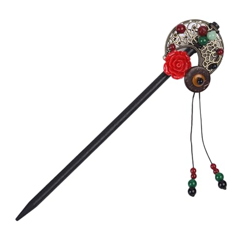 Handgeschnitzte Holz-Haarnadel, Haarstyling-Accessoire, baumelnder Haarstab für den täglichen Gebrauch und Festivals, Veranstaltungen von FackLOxc