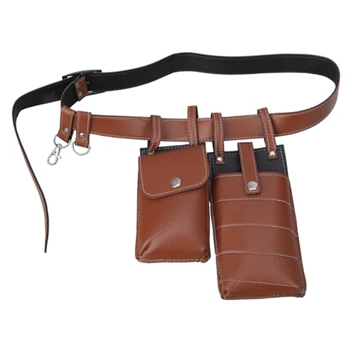 Mittelalterliche Leder-Seitentasche Vintage Hüfttasche mit Ledergürtel Halloween Mittelalter Kostüm Zubehör für Männer Frauen Motorrad Drop Leg Bag, Gelbbraun von FackLOxc