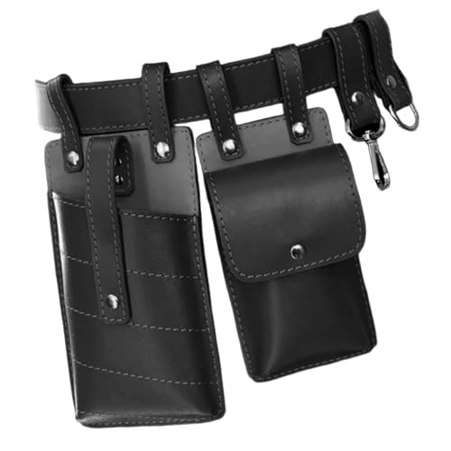 Mittelalterliche Leder-Seitentasche Vintage Hüfttasche mit Ledergürtel Halloween Mittelalter Kostüm Zubehör für Männer Frauen Motorrad Drop Leg Bag, Schwarz von FackLOxc