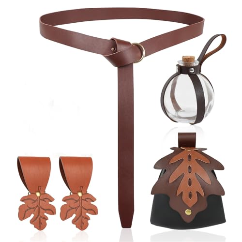 Mittelalterlicher Hüftgurt Leder Hüfttasche Zauberer Trank Flasche Erwachsene Mittelalter Kostüm für Männer Frauen Halloween LARP Rollenspiel von FackLOxc