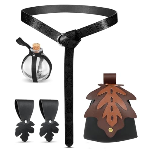 Mittelalterlicher Hüftgurt Leder Hüfttasche Zauberer Trank Flasche Erwachsene Mittelalter Kostüm für Männer Frauen Halloween LARP Rollenspiel von FackLOxc