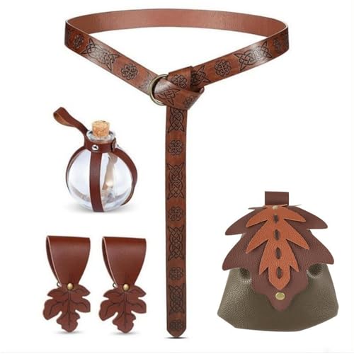 Mittelalterlicher Hüftgurt Leder Hüfttasche Zauberer Trank Flasche Erwachsene Mittelalter Kostüm für Männer Frauen Halloween LARP Rollenspiel von FackLOxc