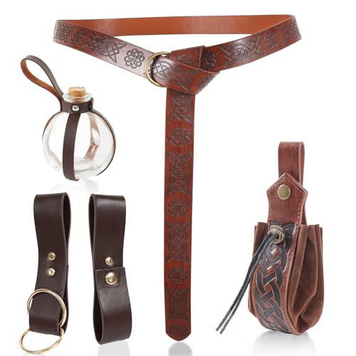 Mittelalterlicher Hüftgurt Leder Hüfttasche Zauberer Trank Flasche Erwachsene Mittelalter Kostüm für Männer Frauen Halloween LARP Rollenspiel von FackLOxc