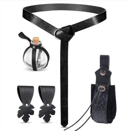 Mittelalterlicher Hüftgurt Leder Hüfttasche Zauberer Trank Flasche Erwachsene Mittelalter Kostüm für Männer Frauen Halloween LARP Rollenspiel von FackLOxc