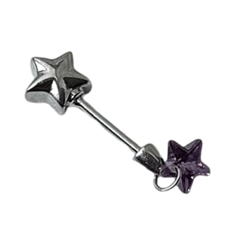 Modische Sternstab-Zirkonia-Ohrstecker mit leichtem und bequemem Design für den täglichen Gebrauch, Titanstahl von FackLOxc